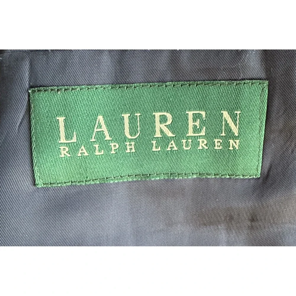 Lauren Ralph Lauren Mens 46R Navy Blue Wool Blazer Sport Coat Gold Crest Buttons